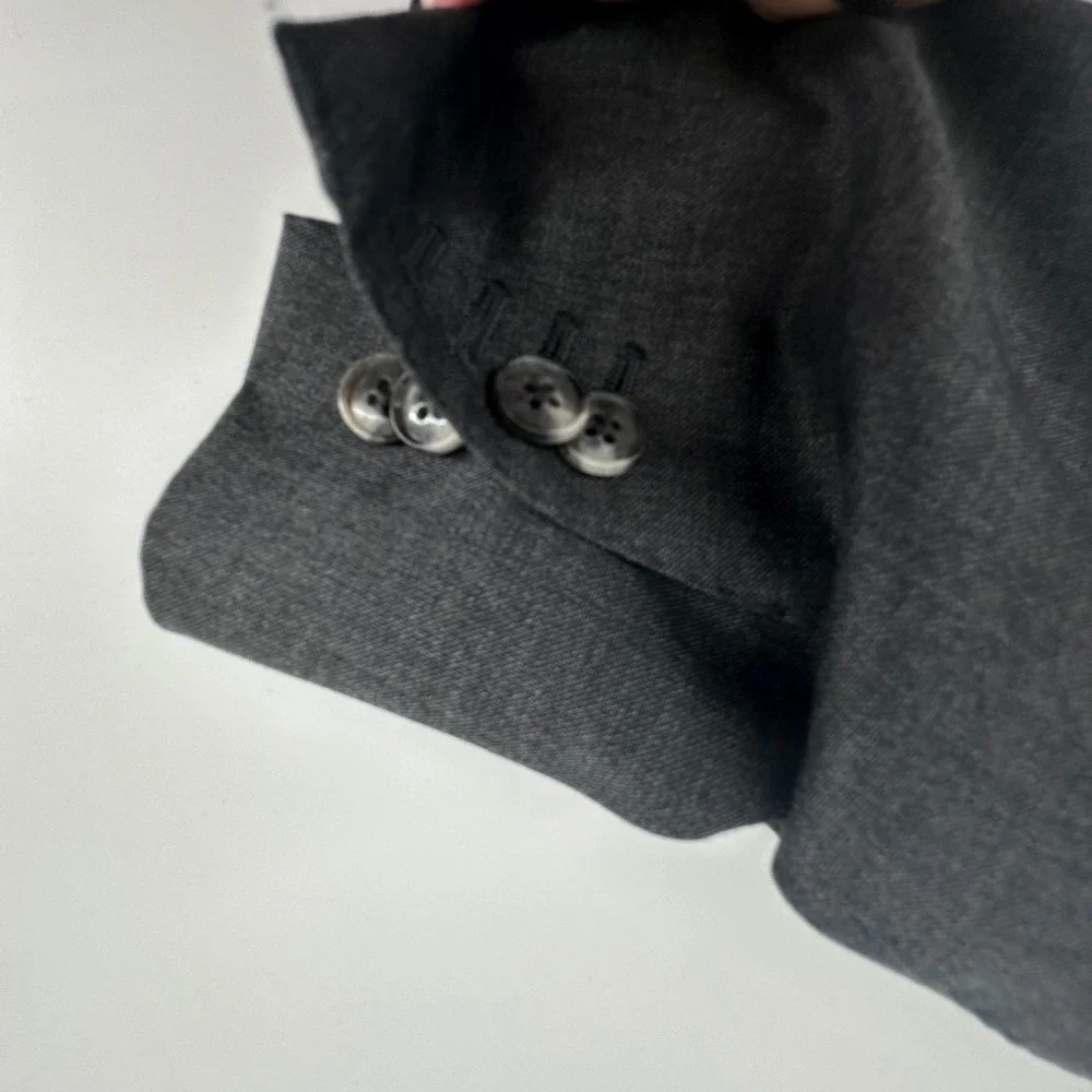 Suitsupply Suit Jacket Men 48R Gray Wool Surgical Cuff Vitrale Barberis Canonico